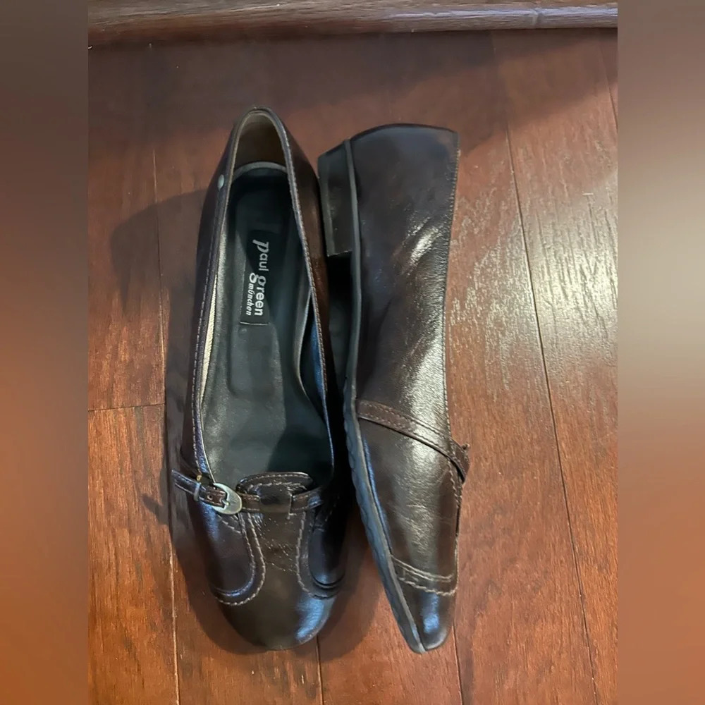 Paul Green brown leather flat UK 6 US 8 excellent condition 1/2” heel - Picture 4 of 11